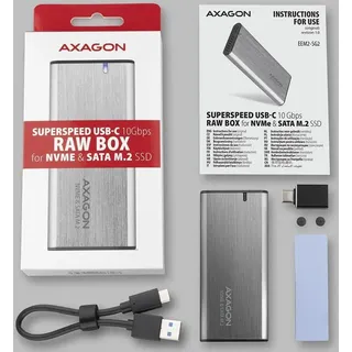 AXAGON EEM2-SG2 SSD-Gehäuse Grau M.2