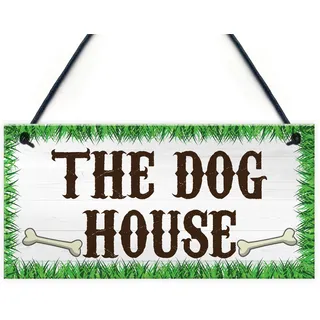RED OCEAN The Dog House Schild zum Aufhängen, Gartenhaus, Tor, Zwinger, Bett, Männerhöhle
