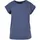 T-Shirt Tee lang geschnittenes T-Shirt für Frauen Baumwolle Vintageblue L L
