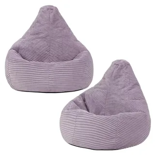 icon Sitzsack für Kinder Sessel aus Cord 2-tlg. , Lila , Textil , 100 L , Freiform , 69x59x65 cm , Hergestellt in Deutschland, Oeko-Tex® Standard 100, Reach , Wohnzimmer, Sessel, Sitzsäcke, Kindersitzsäcke