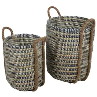 NATURAL LIVING " SET VON 2 KELLY-KÖRBEN" AUS GRAS:D30XH40CM M:D38XH50CM