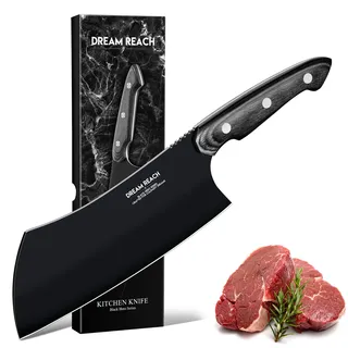 Dream Reach Chinesisches Kochmesser Hackmesser Full Tang Edelstahl | Profi-Hackmesser, Hochwertiger Edelstahl, Full Tang, Scharf & Robust, für Küche & Grill, Geschenk für Mutter Vater