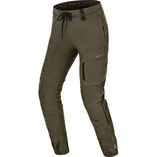 SHIMA Joggsy Motorrad Hose Damen mit Protektoren AirForce Knieprotektoren Motorradhose Kurzgrößen Hosen für Frau Protektorenhose Textilhose Urban Stretch Lang (Frauen, Khaki, 32)