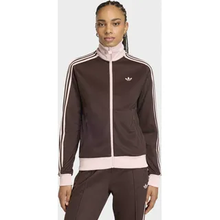 Trainingsjacke ADIDAS ORIGINALS "CLASSIC TRACK", Damen, Gr. M, aurora coffee, sandy pink, Obermaterial: 52% Baumwolle, 48% Polyester, Jacken Trainingsjacke, Reguläre Passform, Topseller