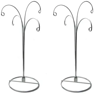 HOHIYA 2 Stücke Ornament Ständer Weihnachten Aufhänger für Weihnachtsbaumschmuck Weihnachten Christbaumschmuck Weihnachtsdeko Silber Metall