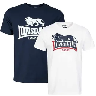 Lonsdale T-Shirt »LOSCOE« Packung, 2er-Pack, 2 Stk. Doppelpack Lonsdale weiß, marine
