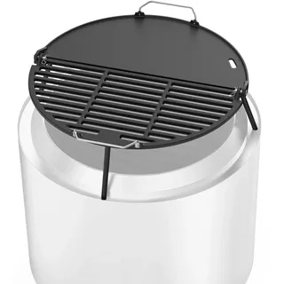 Onlyfire Gusseisen Grillplatte Plancha für Solo Stove Bonfire 19,5“ Feuerstelle, Gussplatte mit Abnehmbaren Griff und Füßen, Grillrost klappbar, Tragbar, Grillplatten für Fleisch, Gemüse