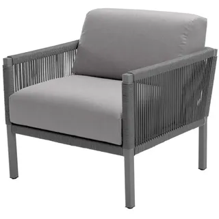 Solpuri Club Loungesessel Aluminium/Rope/Acryl Dunkelgrau