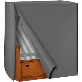 tectake Schutzhülle für Strandkorb, 120 x 80 x 145 cm, grau , Grau , Textil , 80x145x120 cm , Gartenzubehör, Abdeckung für Gartenmöbel