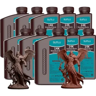 SUNLU 14K 3D-Druckharz, schnelles Aushärten, hohe Präzision, geringer Geruch, 14KST MAH WAL - Schwarz, Weiß, Dunkelgrau, Hellgrau, Beige, Braun