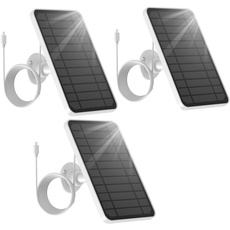 [3 pcs ] 5V 5W Solarmodul kompatibel mit Eufy cam 2C/Eufy 2C Pro/Eufy 2 Pro/Eufy 2/Eufy E20/Eufy E40/Eufy E Solarmodul-Ladegerät mit eufy Solarmodul-Zubehör, 360° Verstellbarer Ständer