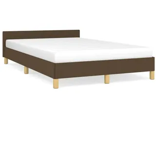 vidaXL Bettgestell ohne Matratze Dunkelbraun 120x190 cm Stoff - Braun