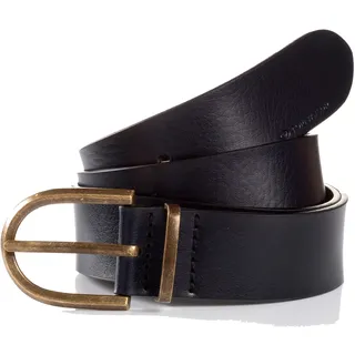 Ledergürtel TOM TAILOR "TTSYLKE", Damen, Gr. 75, blau (navy uni), Rindsleder, unifarben, Gürtel Ledergürtel, 3 cm breiter Damengürtel, Schließe im Vintage-Look, reines Leder