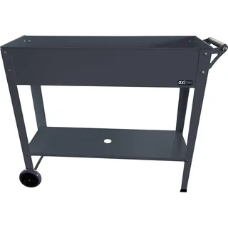 AXI Hochbeet mit Ablage & Rollen aus Metall in Anthrazit | Pflanzkübel / Pflanzkasten auf Stelzen für Garten / Balkon / Terrasse | 100 x 30 x 80 cm - Grau