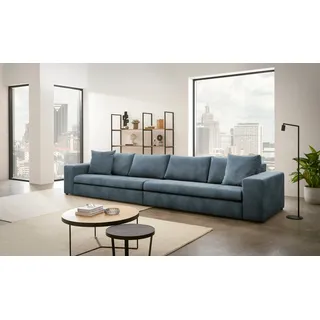 Home Affaire 4-Sitzer »SLEETLAND XXL in Samtvelours oder Vintage-Leder-Optik« besonders groß und bequem, blau