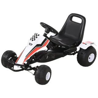 Homcom Go Kart Tretauto weiß (66x57x104)
