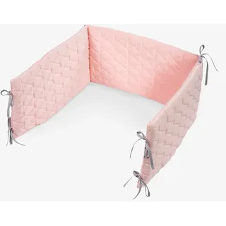 3-seitig Kinderbett Stoßstange, doppelte Schichten für die extra-padding von Angenehm anzufassender Satinstoff weich gesteppt Velvet 180x30 Rose V101 - Rosa