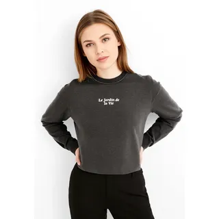 Sweatshirt ONLY "ONLLUCINDA L/S FLOWERS O-NECK UB SWT", Damen, Gr. XL, schwarz (schwarz print:vitamin sea eternal), Sweatware, Obermaterial: 60% Baumwolle, 40% Polyester, bedruckt, regular fit normal, Rundhals, Rippbündchen, Sweatshirts Sweatshirt