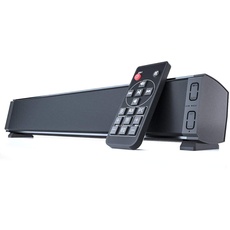 Yangers Kabelloser Bluetooth 5.0 Soundbar Lautsprecher für TV mit Fernbedienung, True Wireless 20 W USB wiederaufladbar eingebautes Mikrofon für Heimkino Audio PC TV Telefon Laptop