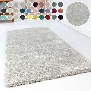 Hochflor-Teppich ESPRIT "Relaxx ESP-4150" Gr. 6, grau (hellgrau, creme, meliert), B:200cm H:25mm L:290cm, Kunstfaser, Teppiche, Hochflor-Teppich, Wohnzimmer, sehr große Farbauswahl, weicher dichter Hochflor