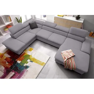 sit&more Wohnlandschaft U-Form Mikrofaser 3-Sitzer Grau