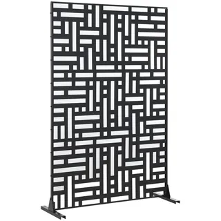 casa.pro Balkonverkleidung 120 x 180 cm Schwarz Metall