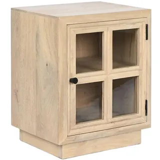 Home ESPRIT Natürlicher Nachttisch aus Glas, Mangoholz, 45 x 35 x 57 cm