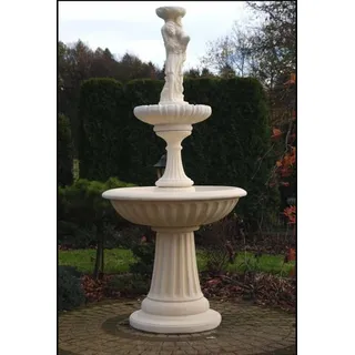 Zierbrunnen Springbrunnen 197cm Skulptur Brunnen Deko Garten Fontaine Teich Neu - Weiß