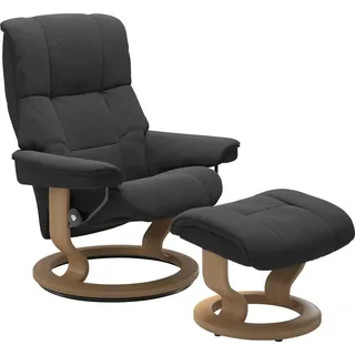 Stressless® Relaxsessel »Mayfair« Relaxsessel mit Hocker, mit Hocker, mit Classic Base, Größe S, M & L, Gestell Eiche, in 3 Bezugsqualitäten lieferbar, grau