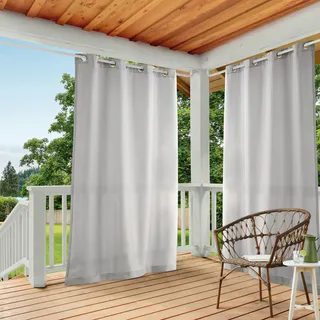 TOWN & COUNTRY BASICS Cabana solide, schwere Vorhänge für drinnen und draußen, lichtfilternd, Blickdicht, mit Ösen, wasserabweisend, 2er-Pack, 137,2 x 335,3 cm, Taupe