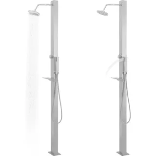 vidaXL Gartendusche Silberfarben 10x210x6,5 cm