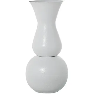 Bodenvase aus Metall, Eisen, Weiß, 39 x 30 x 50 cm