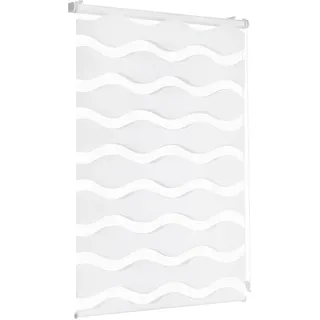 Sekey Doppelrollo Wellen Klemmfix ohne Bohren für Fenster, Doppelrollo 130 cm breit, Duo Rollo Welle Jalousie Sonnenschutz, 130x150cm, Weiß