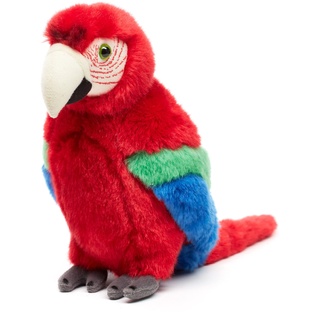 Uni-Toys - Papagei (rot) - 24 cm (Höhe) - Plüsch-Vogel, Ara - Plüschtier, Kuscheltier