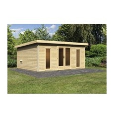 KARIBU Sauna »Kuusalu 7«, BxHxT:490 x 229 x 369 cm, naturbelassen - beige