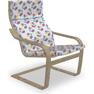 ABAKUHAUS Dino Poäng Sessel Polster, Lustige Bunte Birthday Baby, Sitzkissen mit Stuhlkissen mit Hakenschlaufe und Reißverschluss, Hot Pink Sky Blue - Rosa