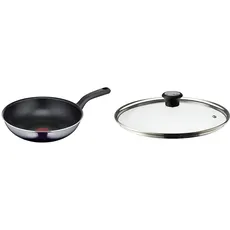 Tefal D52619 Resist Wokpfanne| sichere Titanium Antihaftversiegelung & Glasdeckel 28 cm, Edelstahlfassung, Spülmaschinenfest, Dampfventil, Thermokunststoffgriff, 28097712