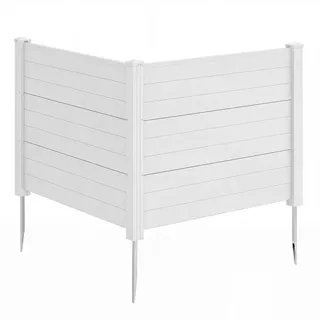 Fantask Sichtschutzelement 122 x 95 cm Weiß Metall 2 St.