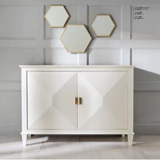 Schränke Kommode Kommoden Holz Luxus Sideboard Wohnzimmer Möbel Beige Schrank - Beige