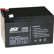 DSK 10364 - Versiegelte wiederaufladbare AGM-Bleibatterie 12V mit 12Ah. Ideal für Auto- und Elektromotorräder für Kinder, Motorroller, USV-Systeme, Sicherheits- und Kommunikationssysteme...