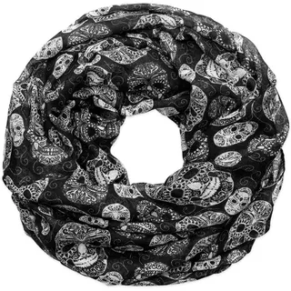 Soul-Cats Loopschal Totenköpfe Skulls Schädel schwarz Halstuch Tuch Schal Punk Metal Gothic