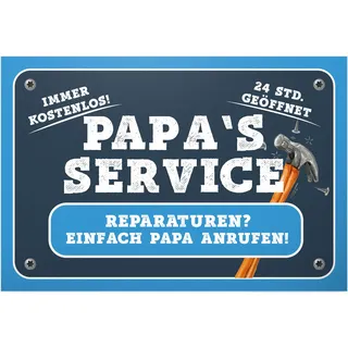 DankeDir! Papa's Service - Schild Türschild Papas Werkstatt Geschenkidee Geburtstagsgeschenk Vater Geschenk Papa Wanddeko Werkstatt Garage Deko das Haus