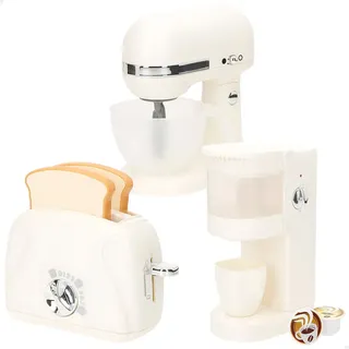 Playgo 3-teiliges Elektrogeräte-set-toaster Kaffeemaschine & Mixer Kinderküchen-set Lernspielzeug - White - One Size
