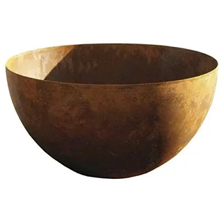 Rostige Schale Rund (Halbkugelschale) - Große Dekoschale: Ø 50cm - Wetterfest & Frostsicher - Metall/Edelrost/Rost - Rostschale/Metallschale zur Dekoration im Garten/Gartendekoration