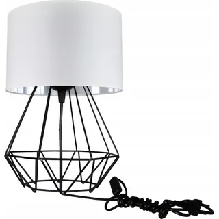 Moderne Lampe Schreibtischlampe Tischlampe Tischleuchte Nachttischlampe Leuchte Weiß-Silber aus Serie N230 (N230-N1-WS) - Weiß, Silber