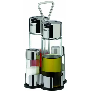 Tescoma Essig- und Öl-Set mit Salz- und Pfefferstreuer 21 cm Silber/Schwarz