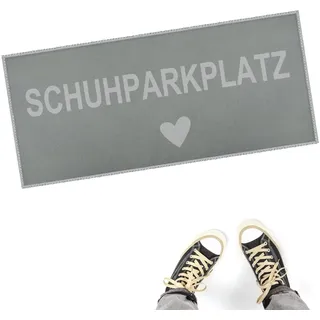 ZMDMAH Schuhunterlage 35x100 cm Schuhmatte Abtropfmatte Schuhparkplatz FußMatte für Innen und AußEn Fussmatten HaustüR Maschinenwaschbar, rutschfest Schmutzfangmatte FußMatte Schmal Grau
