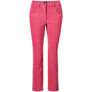 Schlupfhose GOLDNER "Kurzgröße Bequeme Samthose mit Wascheffekt", Damen, Gr. 24, K-Gr, rosa (pink), Obermaterial: 98% Baumwolle CO. 2% Elasthan EL., Hosen Schlupfhose, keine/nicht relevant