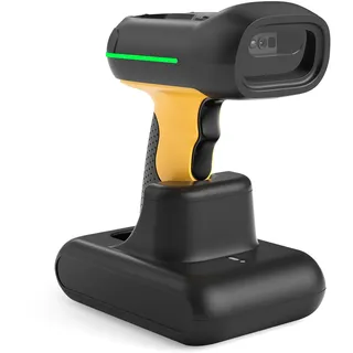 Inateck Industrial Barcode Scanner Kabellos, 2D QR Code Scanner mit intelligenter Ladestation, IP67 wasserdicht und staubdicht, Barcode Leser mit 2600mAh Akku,Handscanner mit App & SDK, BCST-75S