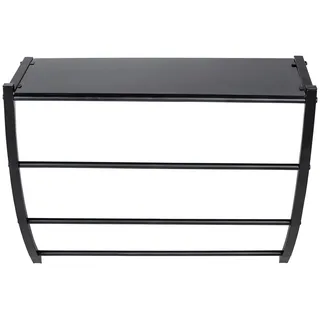 Wenko Wandregal Tarderia 3 Handtuchstangen Glas 60 x 20 x 180 cm Schwarz